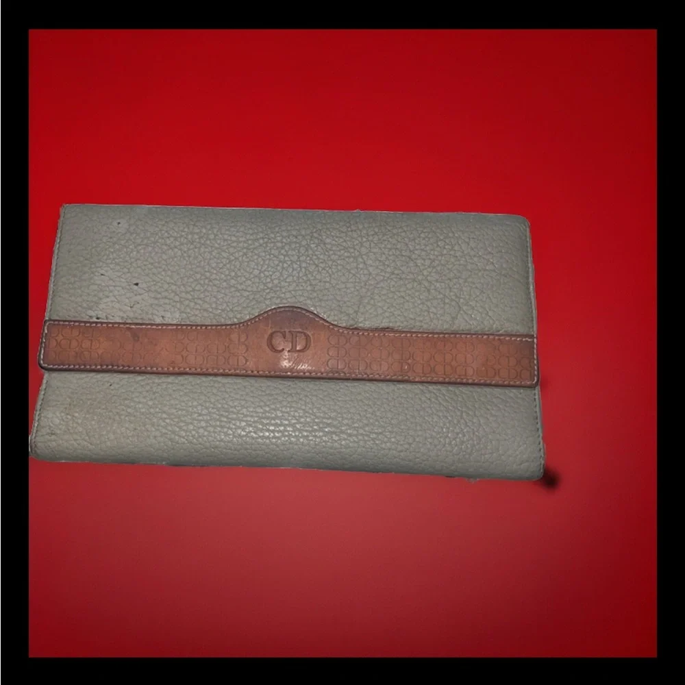 Christian Dior CD Logo Leather Long Bifold Wallet